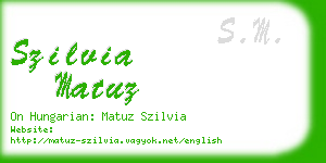 szilvia matuz business card